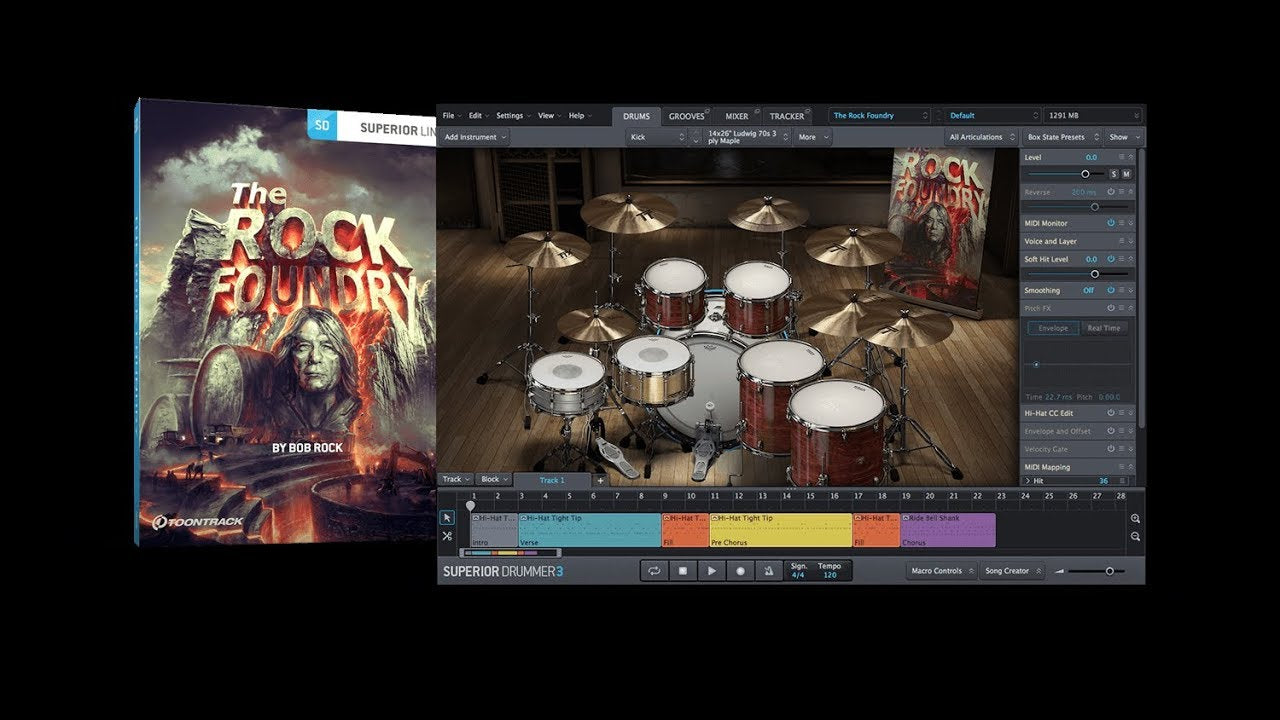 Testing new drums expansion for Toontrack Superior Drummer 3 - The Rock Foundry SDX