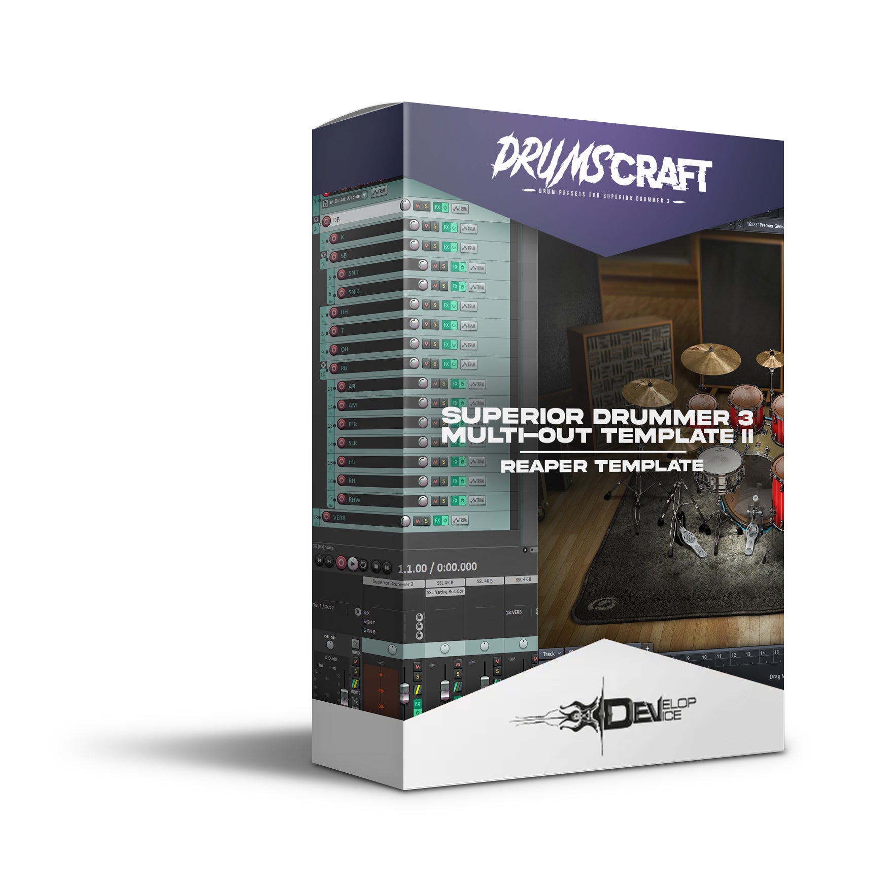 Superior Drummer 3 Reaper Multi-Out Template II - Superior Drummer 3 Preset - Professional Drum Sound