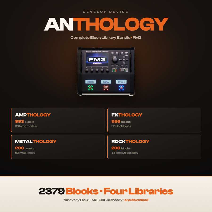 ANTHOLOGY: Complete Block Library Bundle for Fractal FM3 - all four libraries, 2379 blocks in one download