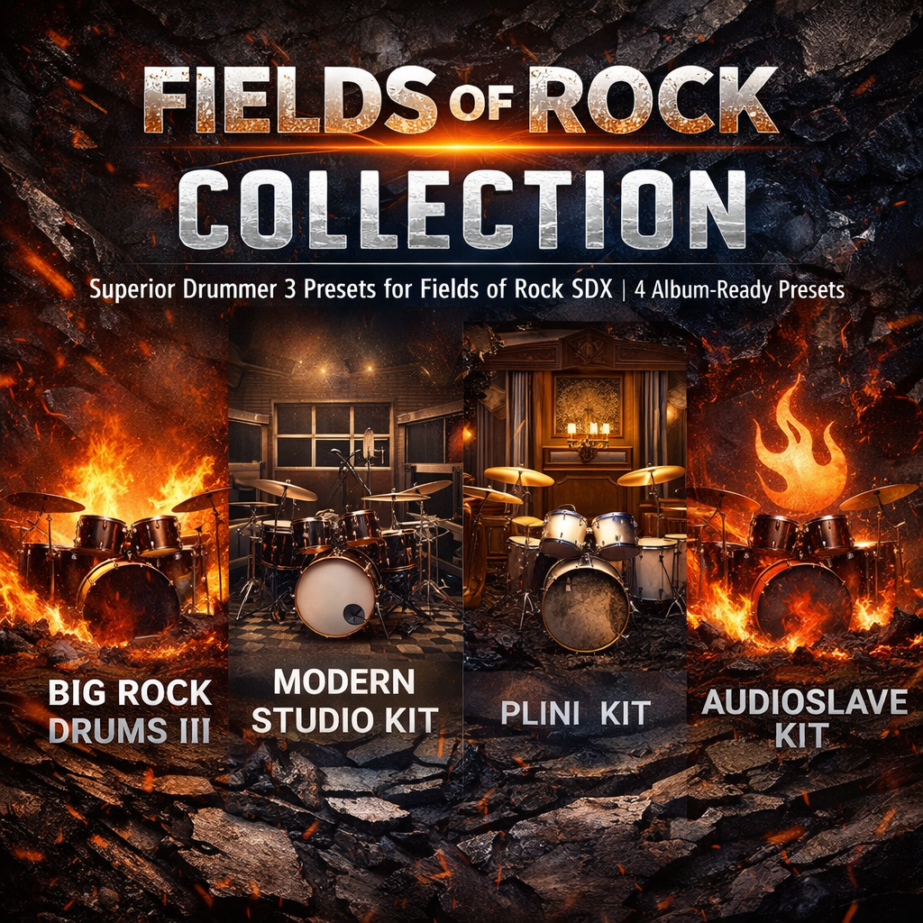 Fields of Rock Collection: Superior Drummer 3 Presets for Fields of Rock SDX | 4 Album-Ready Presets
