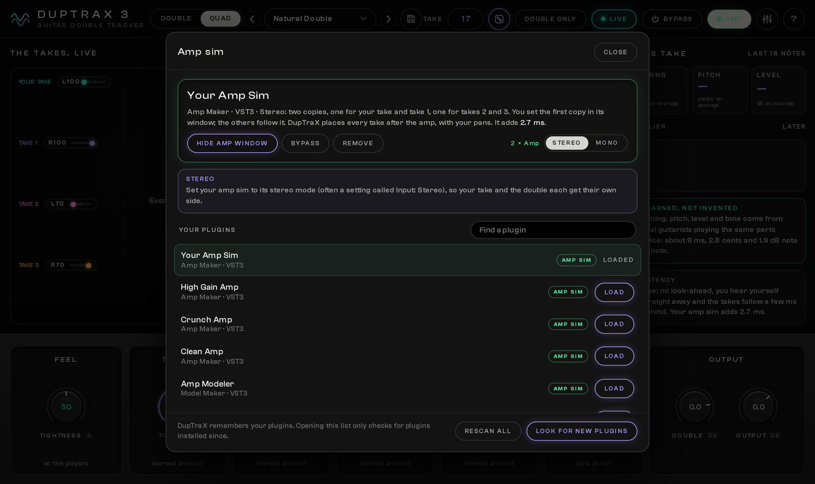 DupTraX 3 Standalone app: Your guitar and your amp sim, no DAW