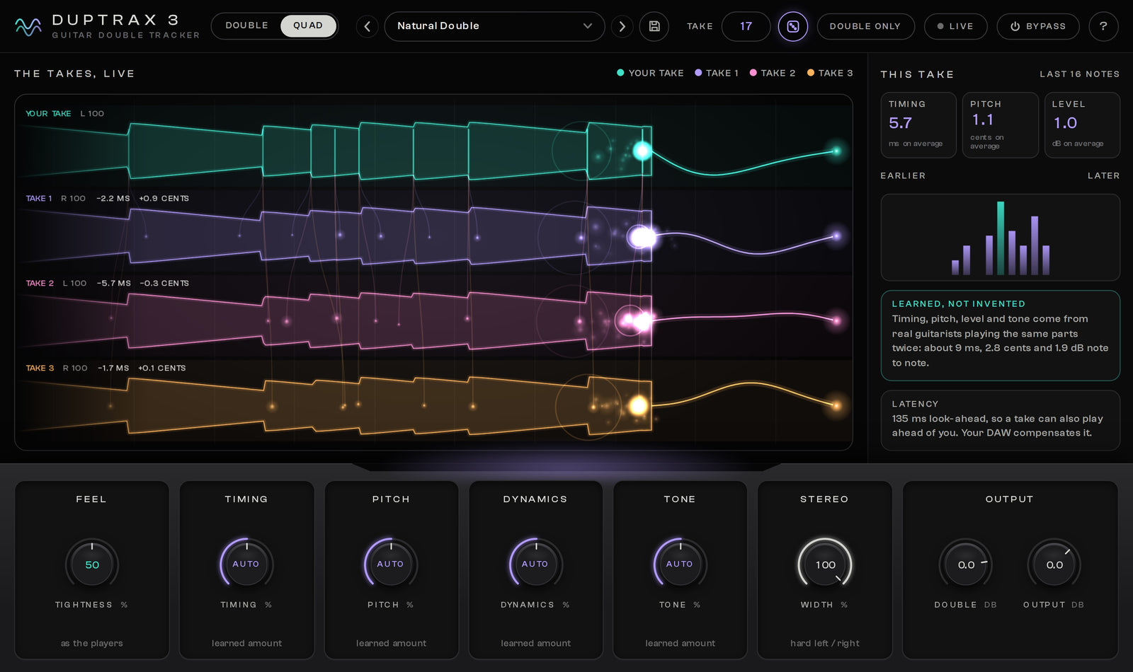 DupTraX 3 Double and Quad: Two guitars, or a wall of four