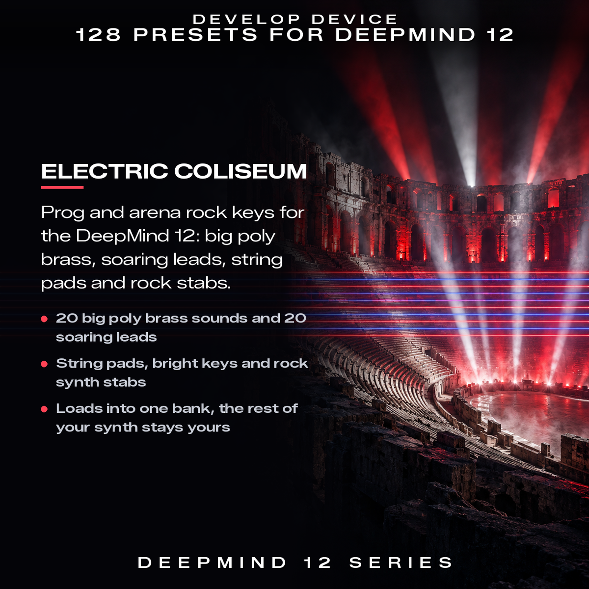 Electric Coliseum DeepMind 12 preset pack for prog rock, arena rock and AOR