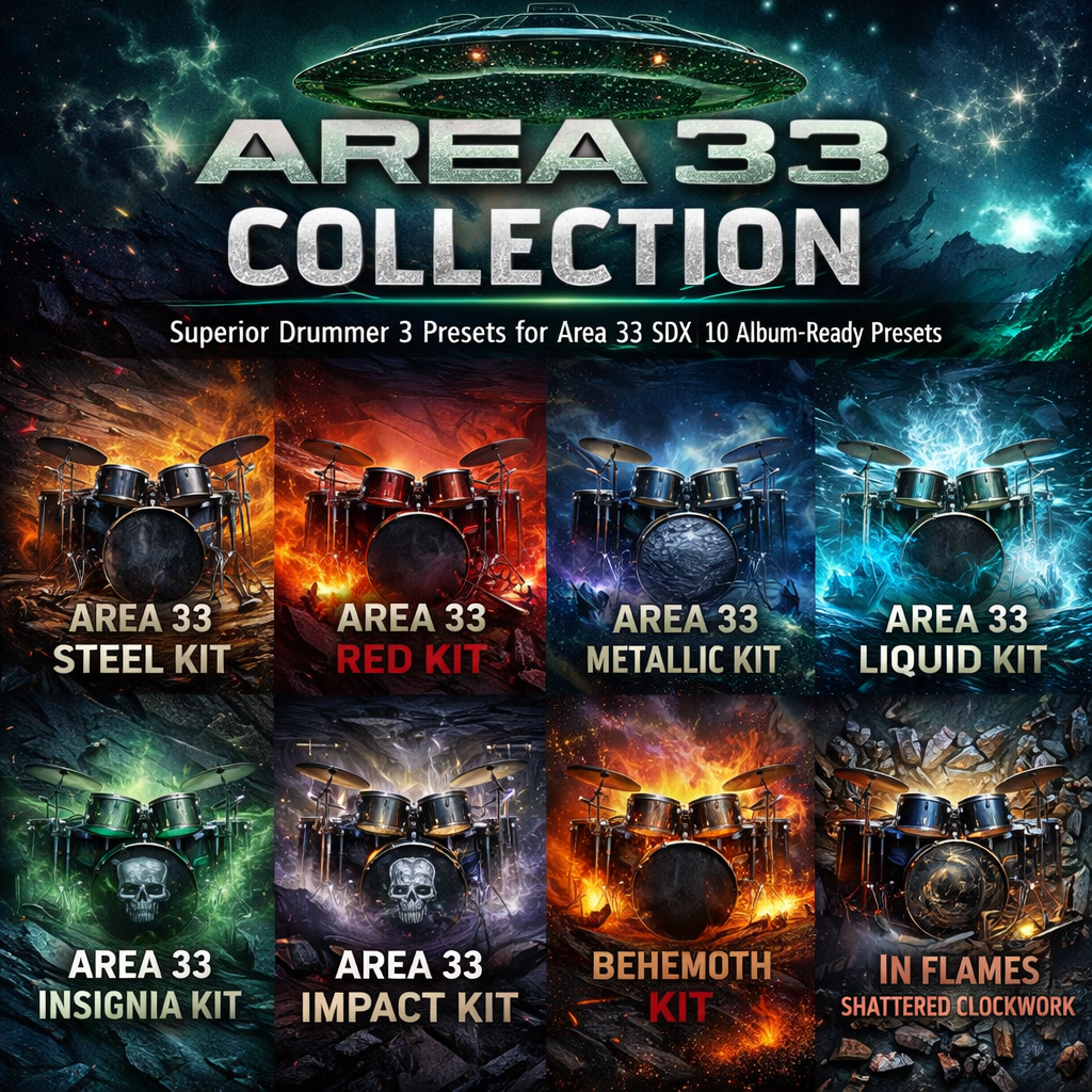Area 33 Collection: Superior Drummer 3 Presets for Area 33 SDX | 10 Album-Ready Presets