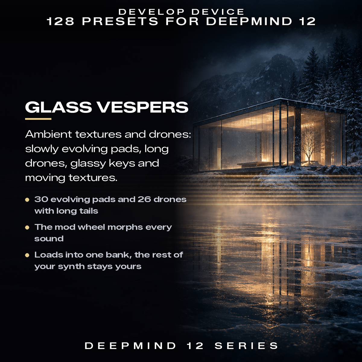Glass Vespers DeepMind 12 preset pack for ambient, drone and texture music