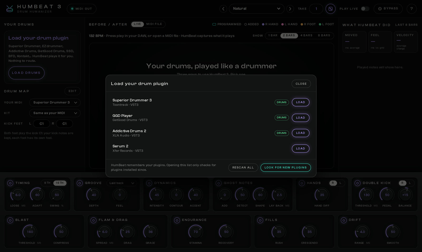 HumBeat 3 Drum plugins: Finds your drums once, never crashes your DAW