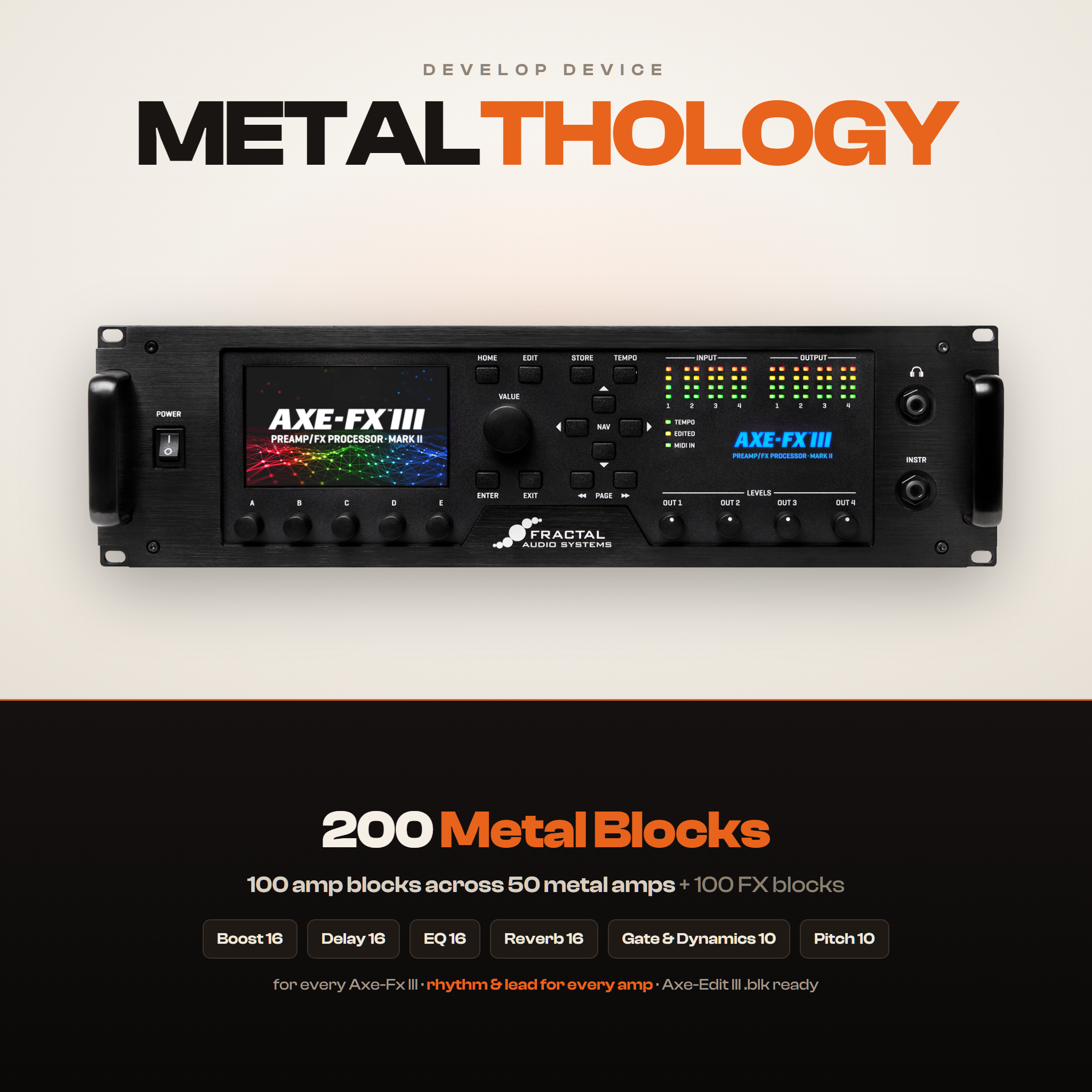 METALTHOLOGY: Modern Metal Block Library for Fractal Axe-Fx III - 200 metal blocks across 50 amps in rhythm and lead voicings