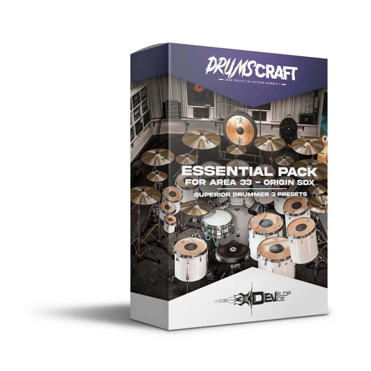 Essential Pack for Area 33 - Origin SDX - Superior Drummer 3 Preset - Professional Drum Sound