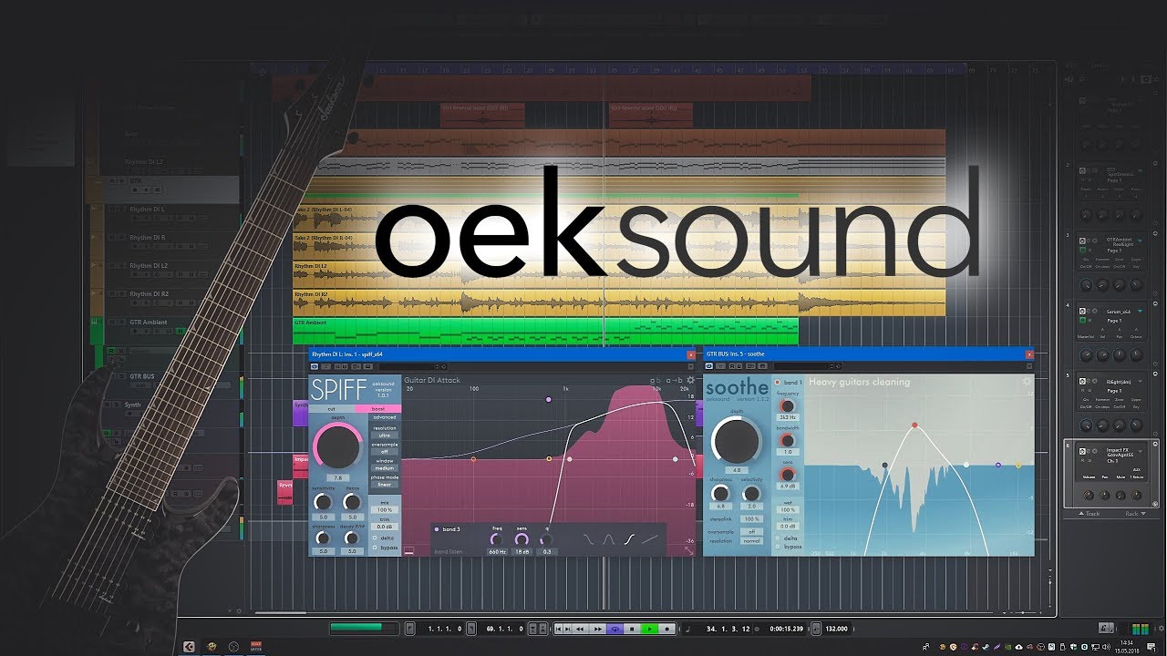 How to improve guitar DI attack and get rid of unpleasant frequencies using Spiff and Soothe by Oeksound