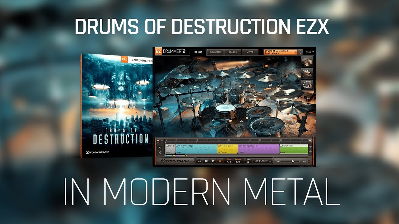 Drums of Destruction EZX in Modern Metal | Mixed inside Superior Drummer 3