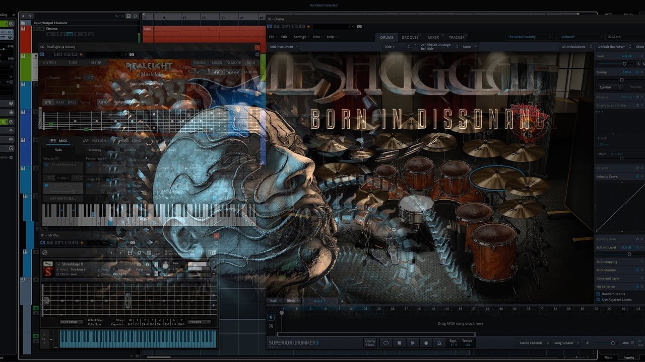 Meshuggah | Born In Dissonance | VSTi / MIDI Cover in Cubase