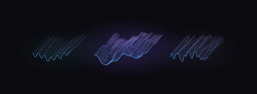Three real wavetables from the Develop Device Darksynth Toolkit II for Serum 2 shown frame by frame in 3D
