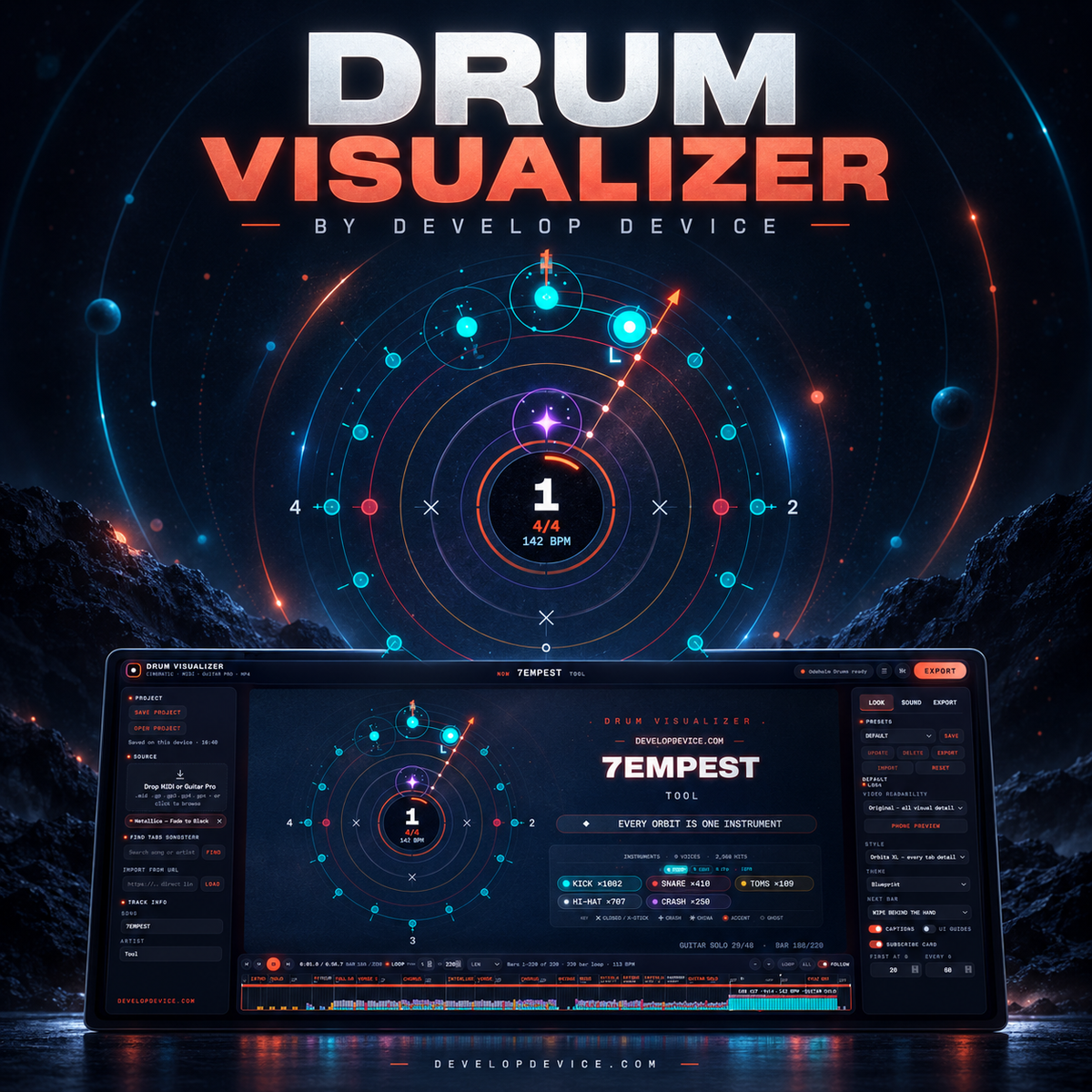 Drum Visualizer: Turn Drum Tabs into Animated Drum Videos