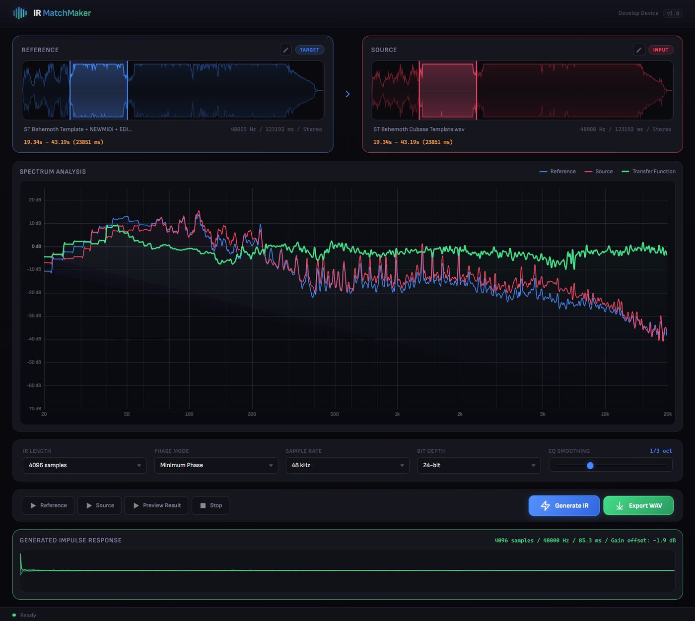 IR MatchMaker Interface