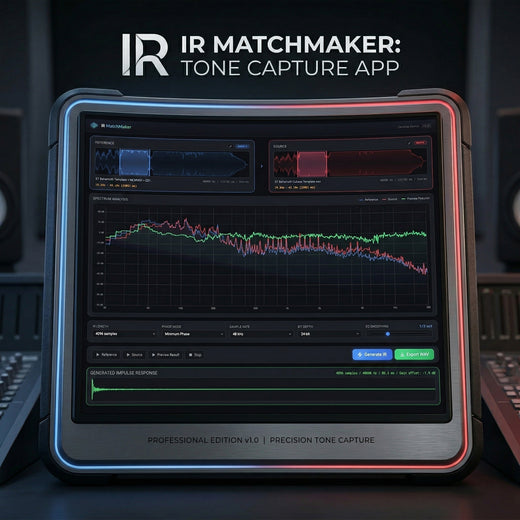 IR MatchMaker app interface — tone matching tool that exports cabinet IRs