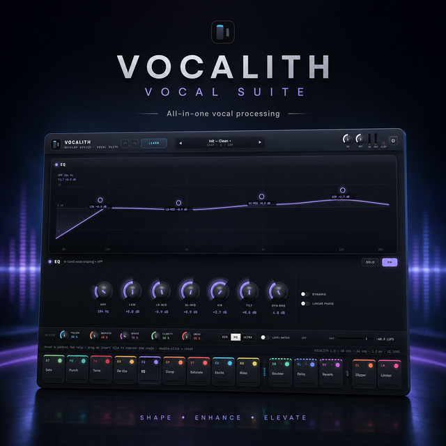 VOCALITH vocal suite plugin interface by Develop Device