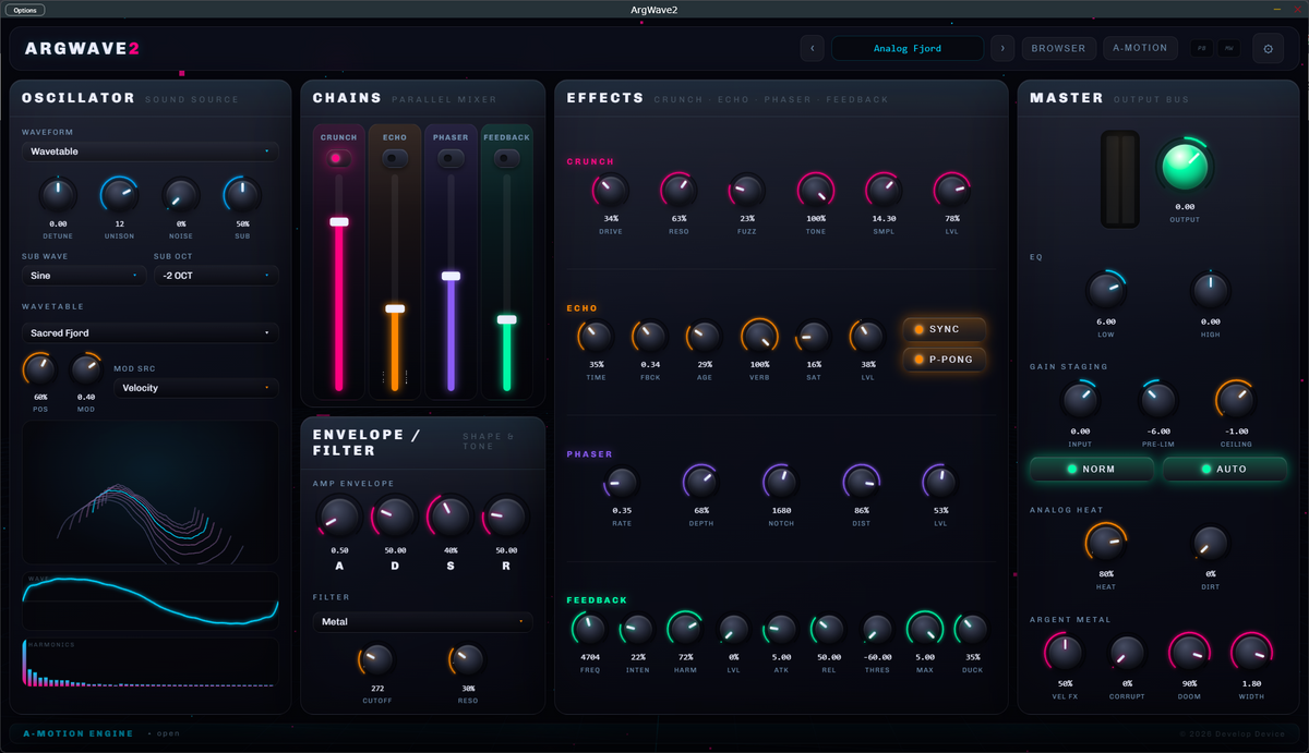 ArgWave 2 redesigned WebView GUI screenshot