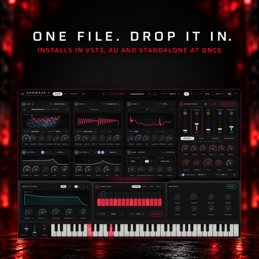 ArgWave 3 with a Black Assembly bass preset loaded from the installed pack
