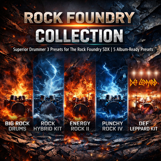 Rock Foundry Collection - Superior Drummer 3 SDX Preset Pack - Pro Drum Mixing