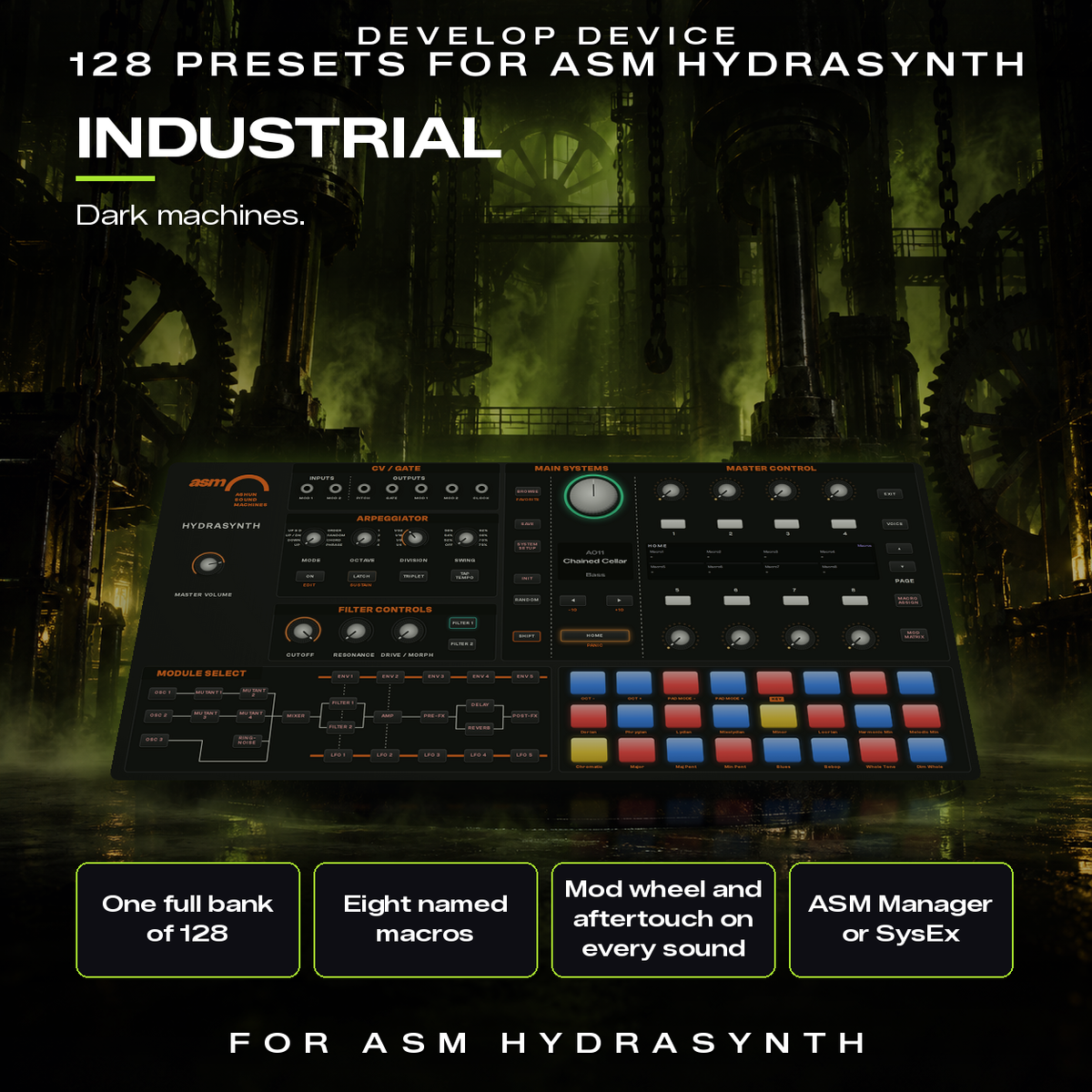 Industrial for ASM Hydrasynth: what the pack offers