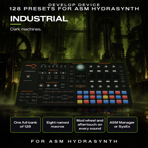 Industrial for ASM Hydrasynth: what the pack offers