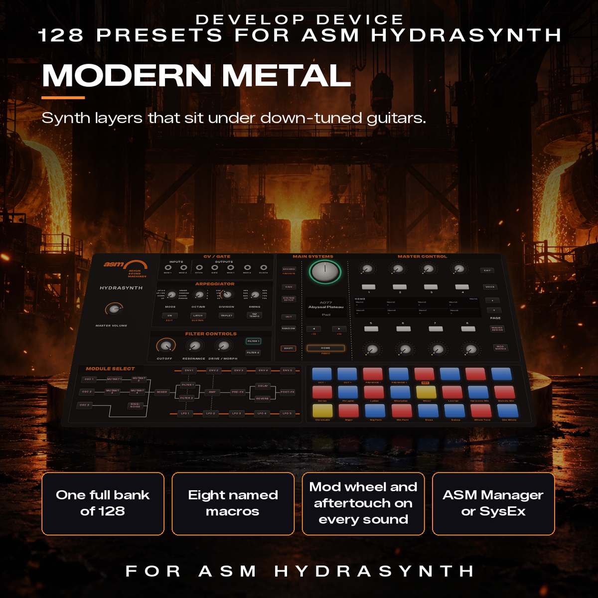 Modern Metal for ASM Hydrasynth: what the pack offers