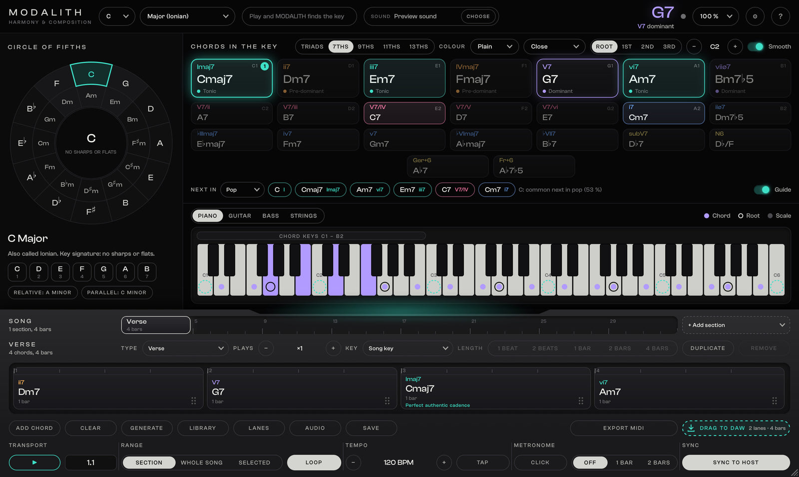 MODALITH The Guide: The next chord lights up