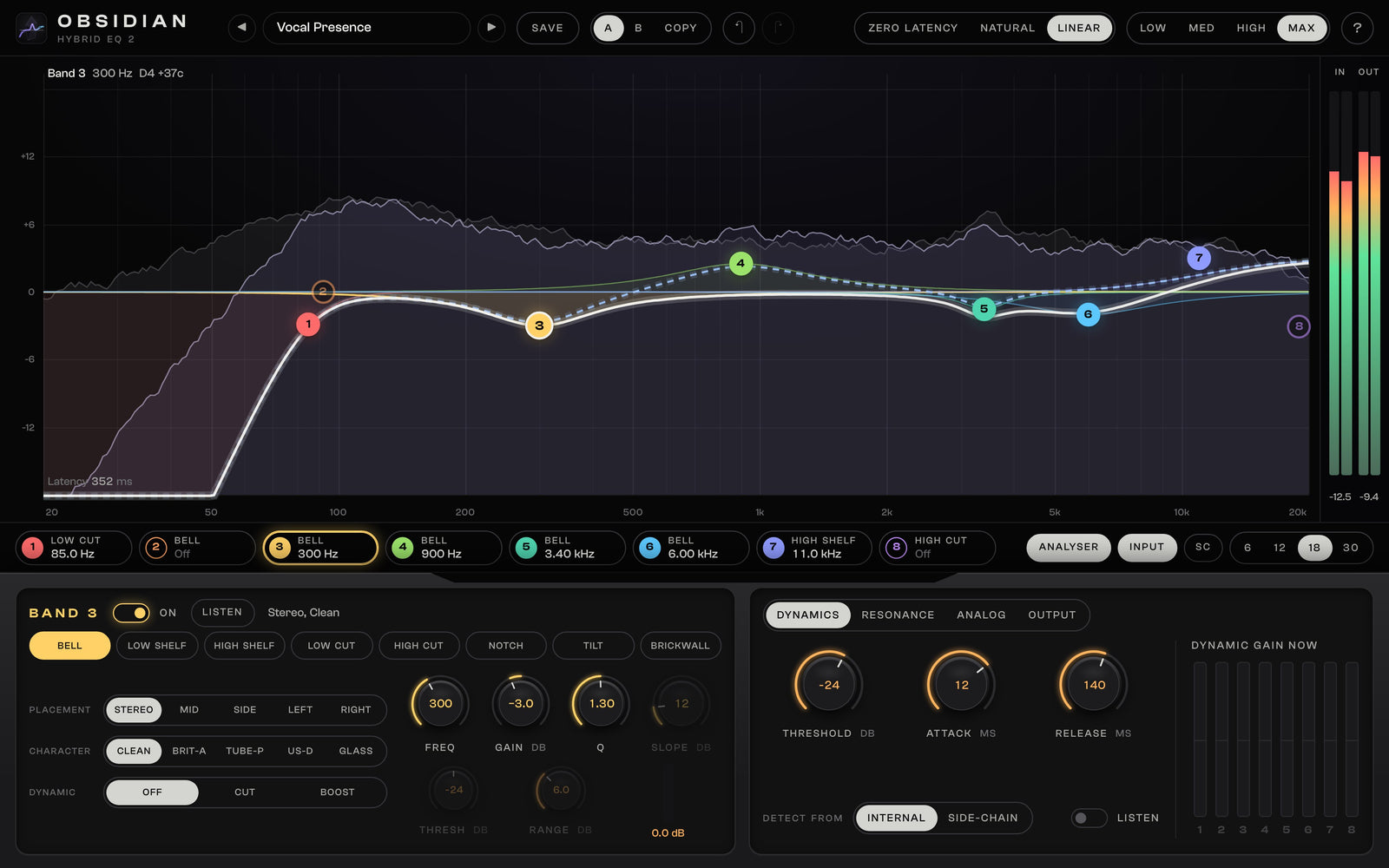 OBSIDIAN 2 Phase modes: Zero latency, analog or linear: your choice
