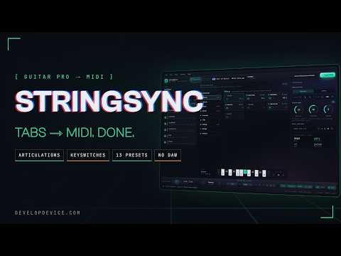 StringSync walkthrough: Guitar Pro tab to articulation-aware MIDI