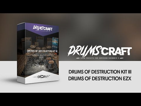 Drums of Destruction Collection: Superior Drummer 3 Presets for Drums of Destruction EZX | 8 Album-Ready Presets - Sound Demo Video