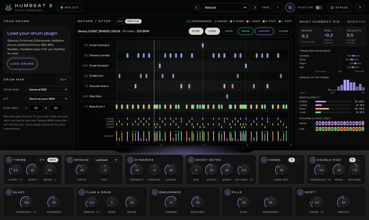 HumBeat 3 MIDI files: Drop a groove, hear it, take it with you
