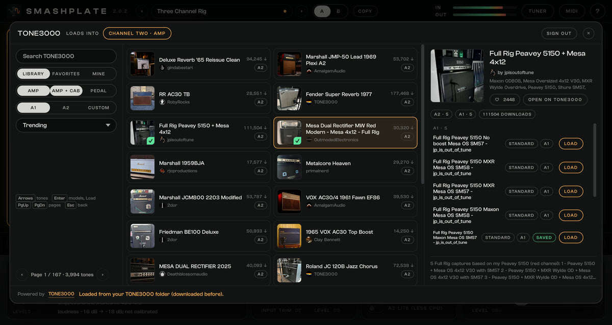 SMASHPLATE 2 TONE3000: Thousands of tones, one click from your track
