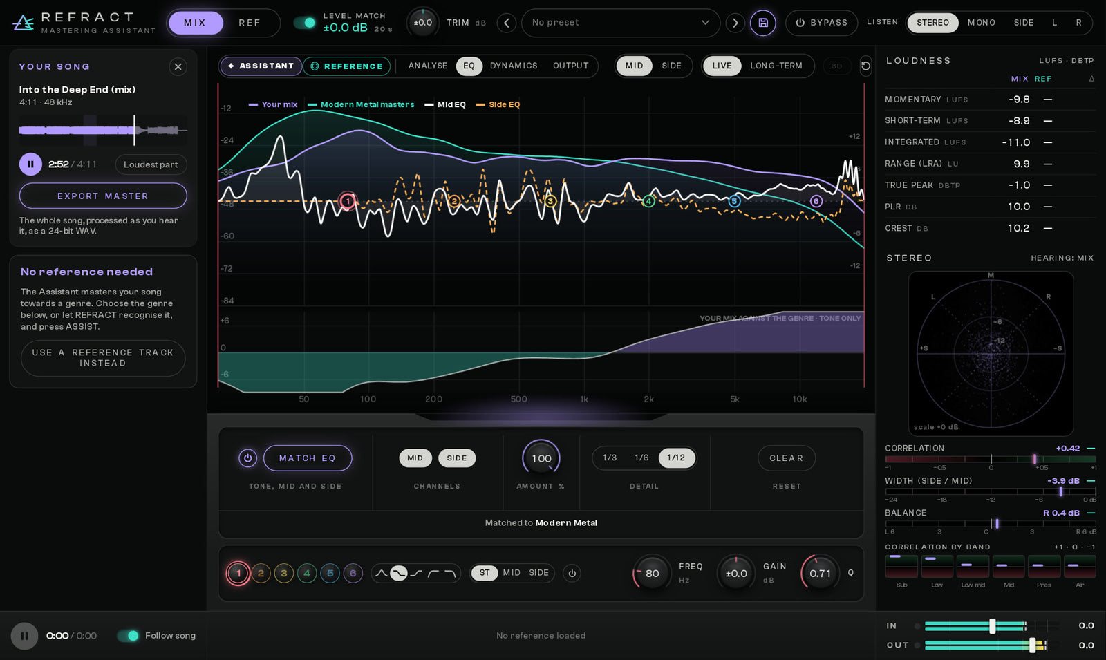 REFRACT Mid / Side EQ: A matched curve and six bands of your own