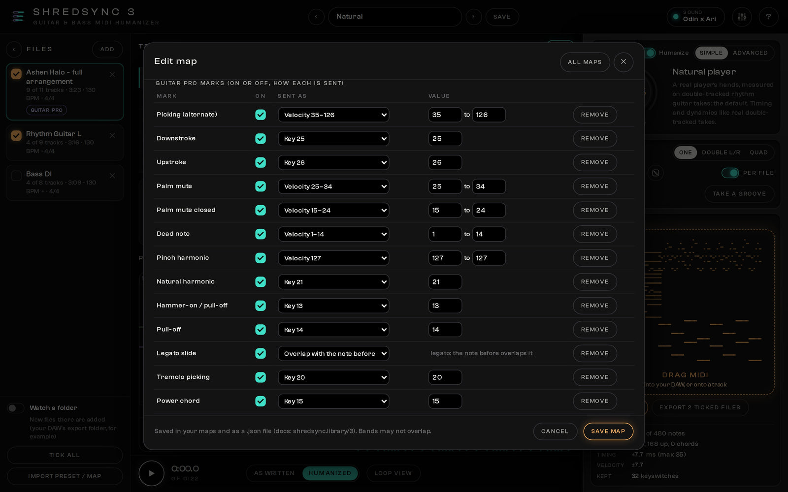 ShredSync 3 Guitar Pro techniques: Your tab, played the way it is written