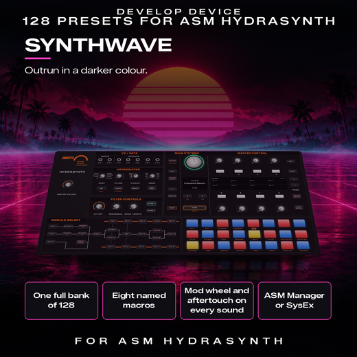 Synthwave for ASM Hydrasynth: what the pack offers