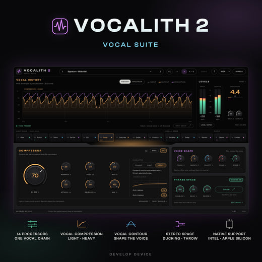 VOCALITH 2 — vocal processing suite, actual native interface