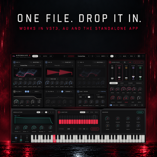 ArgWave 3 playing the Voltage Noir distorted preset Cracked Rasp after the pack file was installed