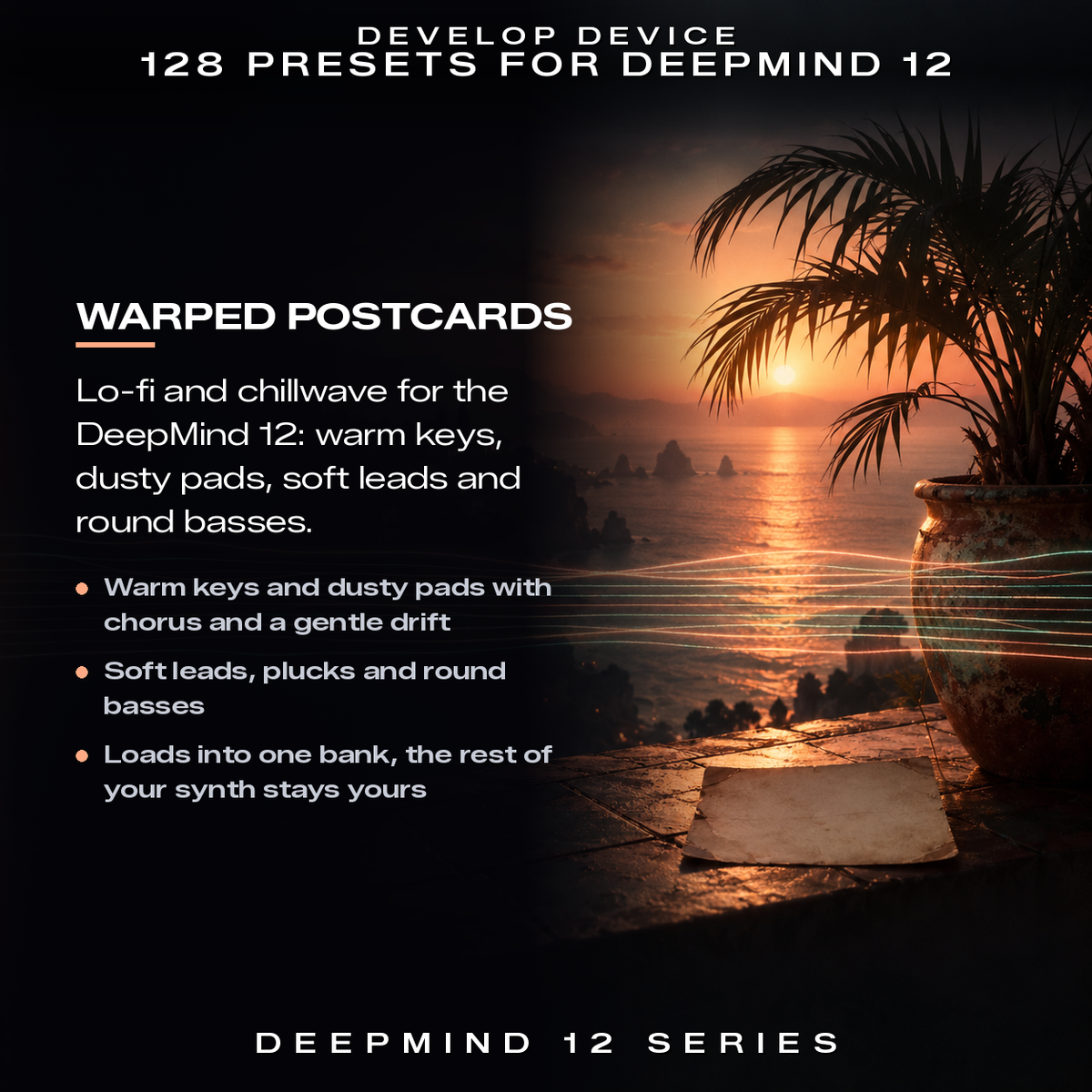 Warped Postcards DeepMind 12 preset pack for lo-fi, chillwave and bedroom pop