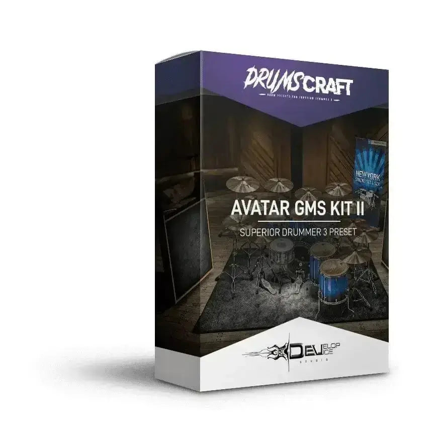 Avatar GMS Kit II box for Superior Drummer 3 presets by DrumsCraft.
