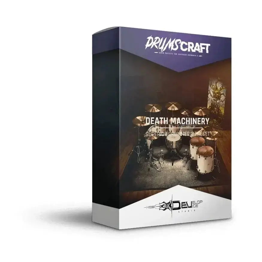 Death Machinery Superior Drummer 3 preset box for rock and metal productions by DrumsCraft.