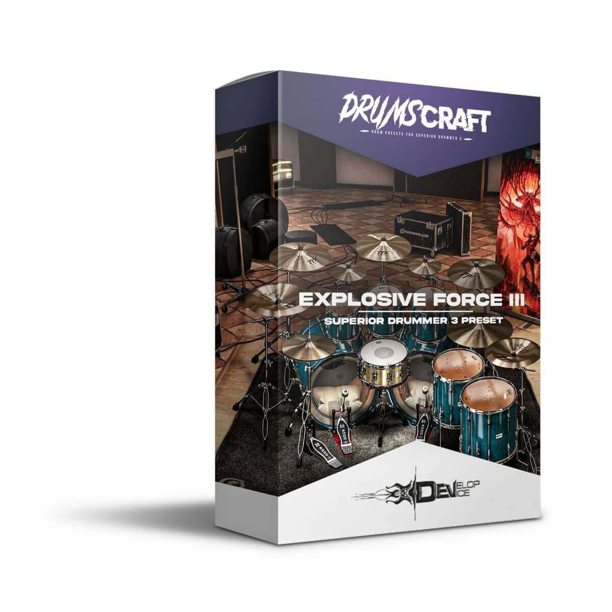 Explosive Force III Superior Drummer 3 Preset Box for Progressive Metal, Djent, and Modern Metal Genres from Drumscraft