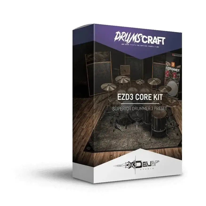 EZd3 CORE Kit product box for Superior Drummer 3 presets by DrumsCraft.