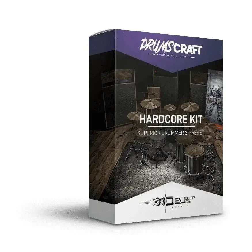 Hardcore Kit - Superior Drummer 3 preset box for rock and metal music productions.