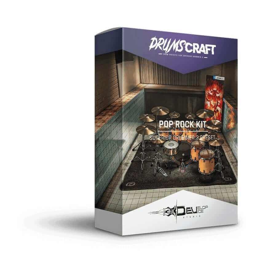 Pop Rock Kit Superior Drummer 3 Preset Box Packaging by DrumsCraft