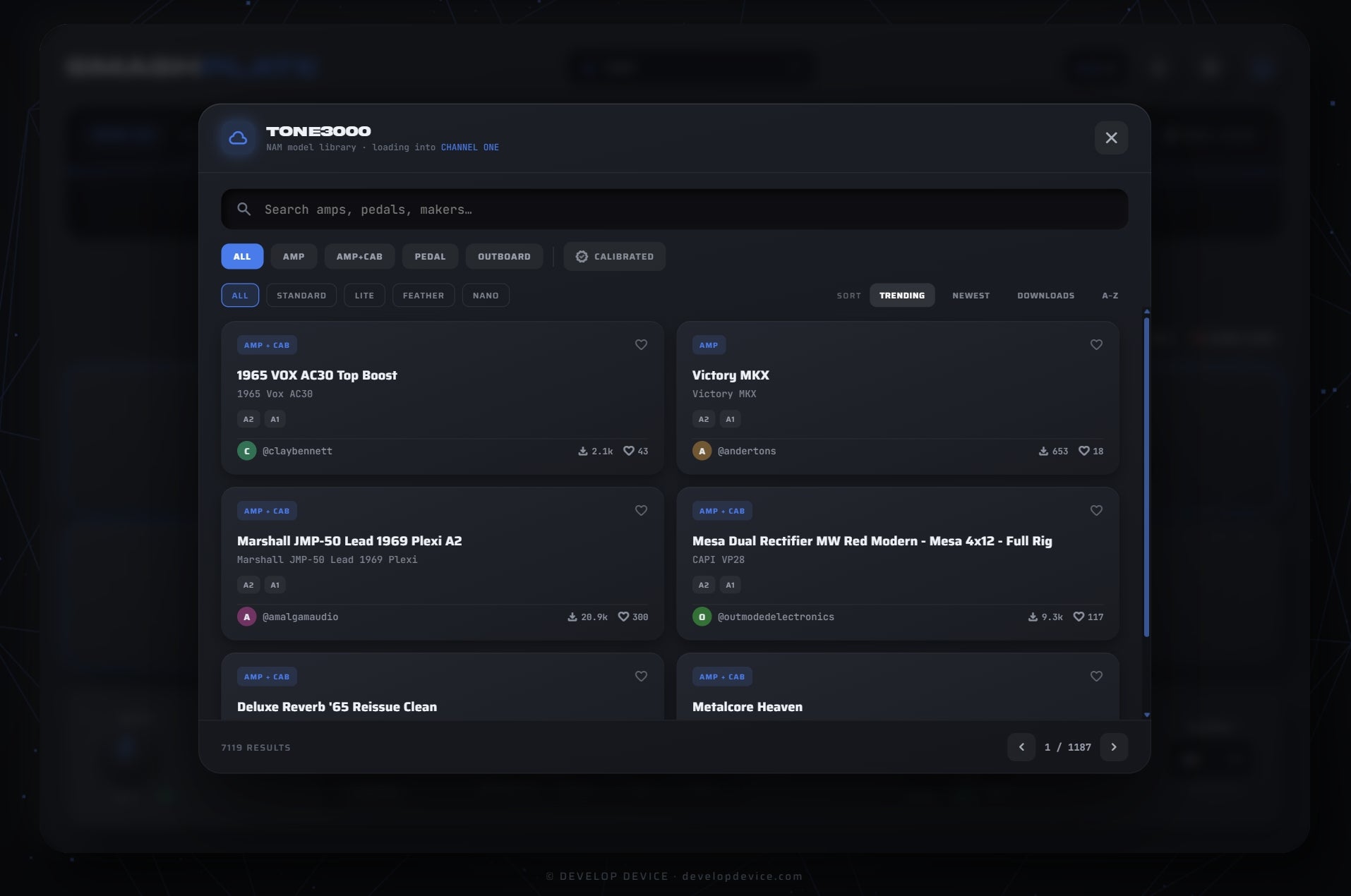 SMASHPLATE TONE3000 capture browser modal