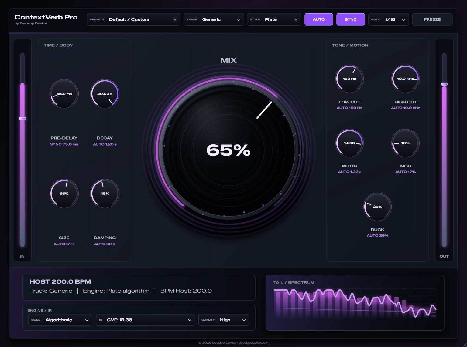 ContextVerb Pro: Context-Aware Reverb Plugin complete plugin interface