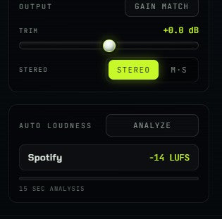 LIMITRON Auto Loudness with streaming targets, spectral tilt and transient sustain controls