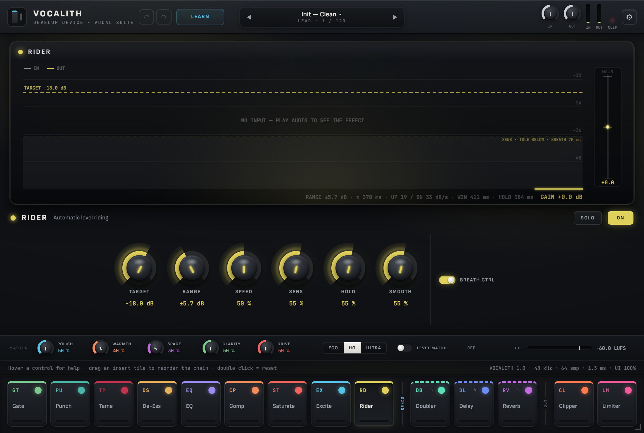 VOCALITH Vocal Suite full plugin interface with complete vocal chain and module controls