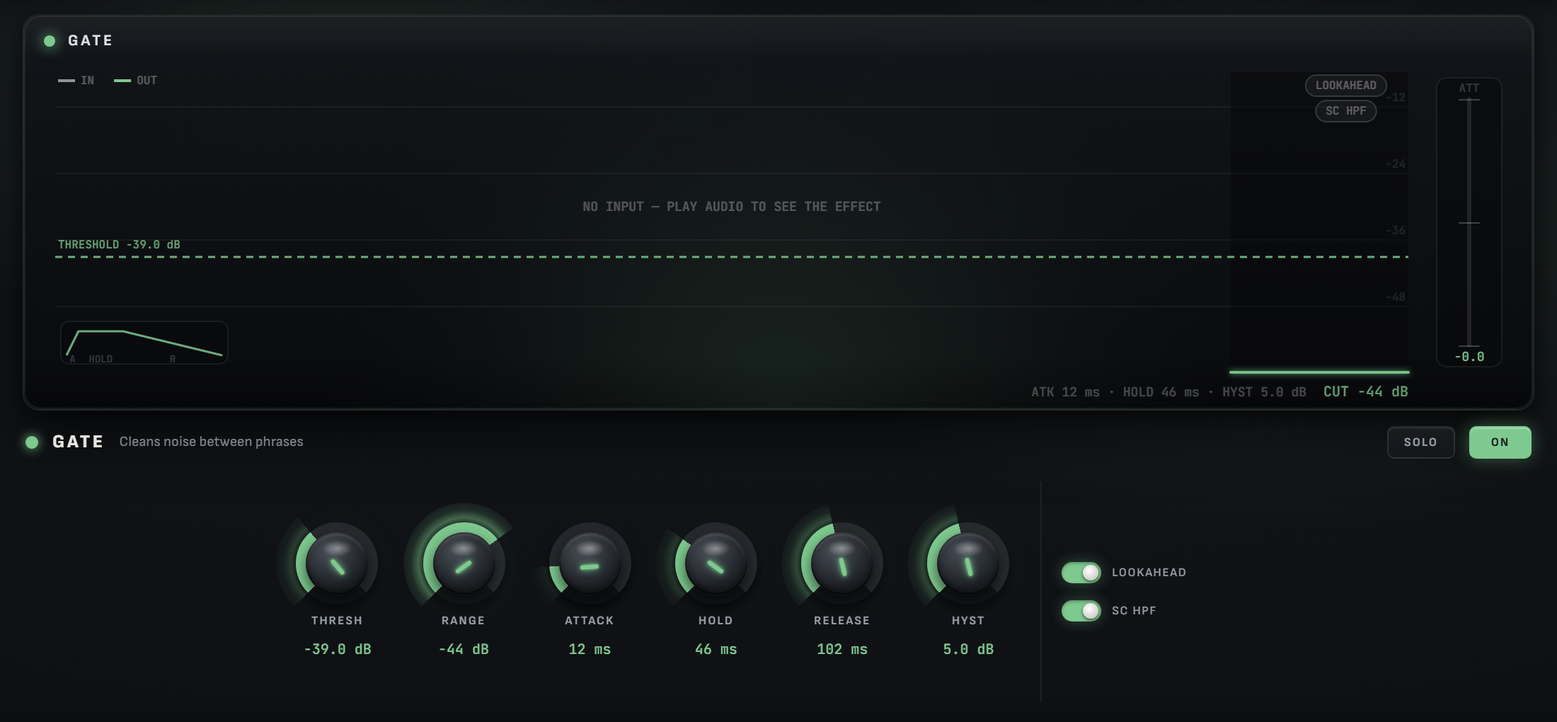 VOCALITH Gate module controls